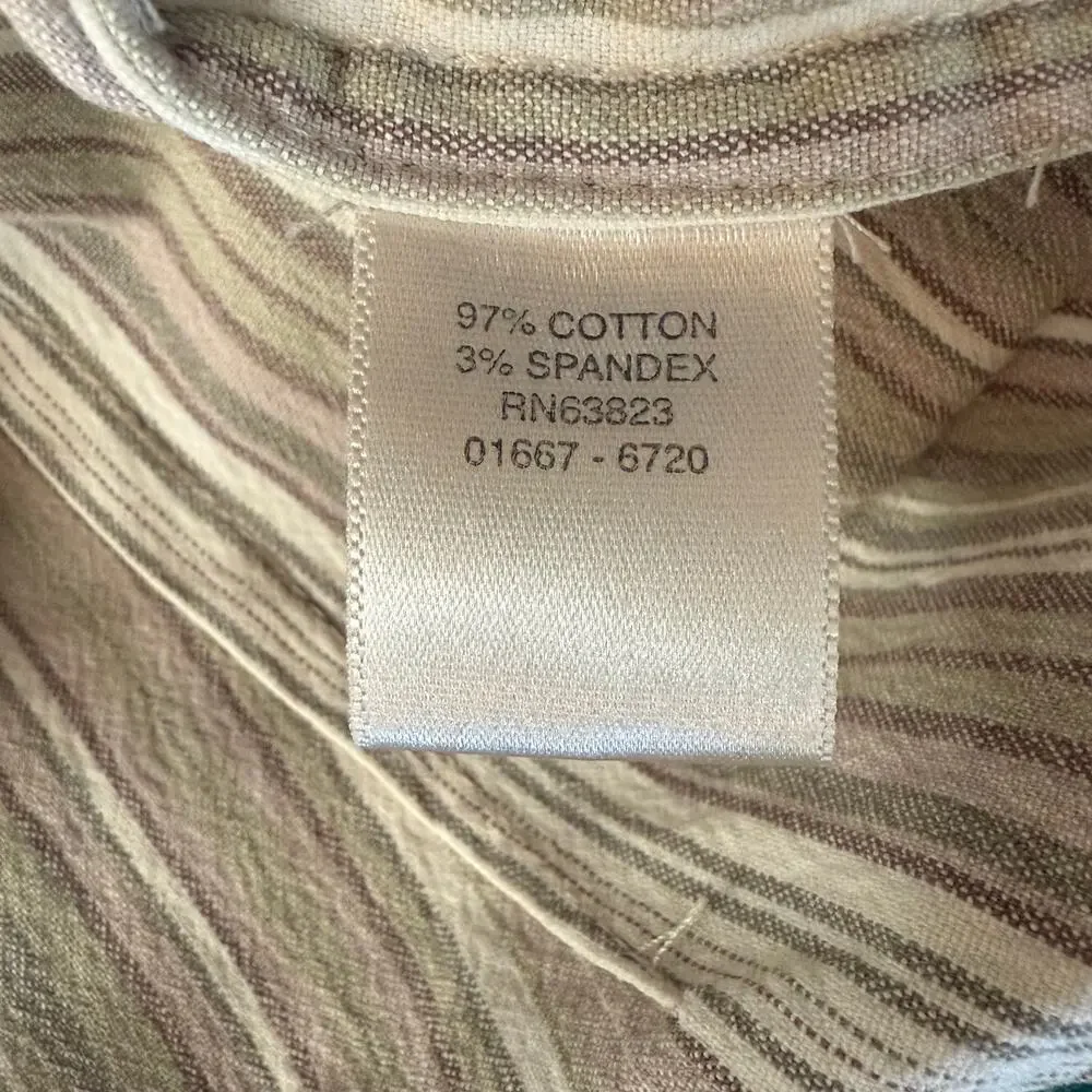 Christopher & Banks Lightweight Stretch Cotton Jeans Style Striped Jacket CLEAN!